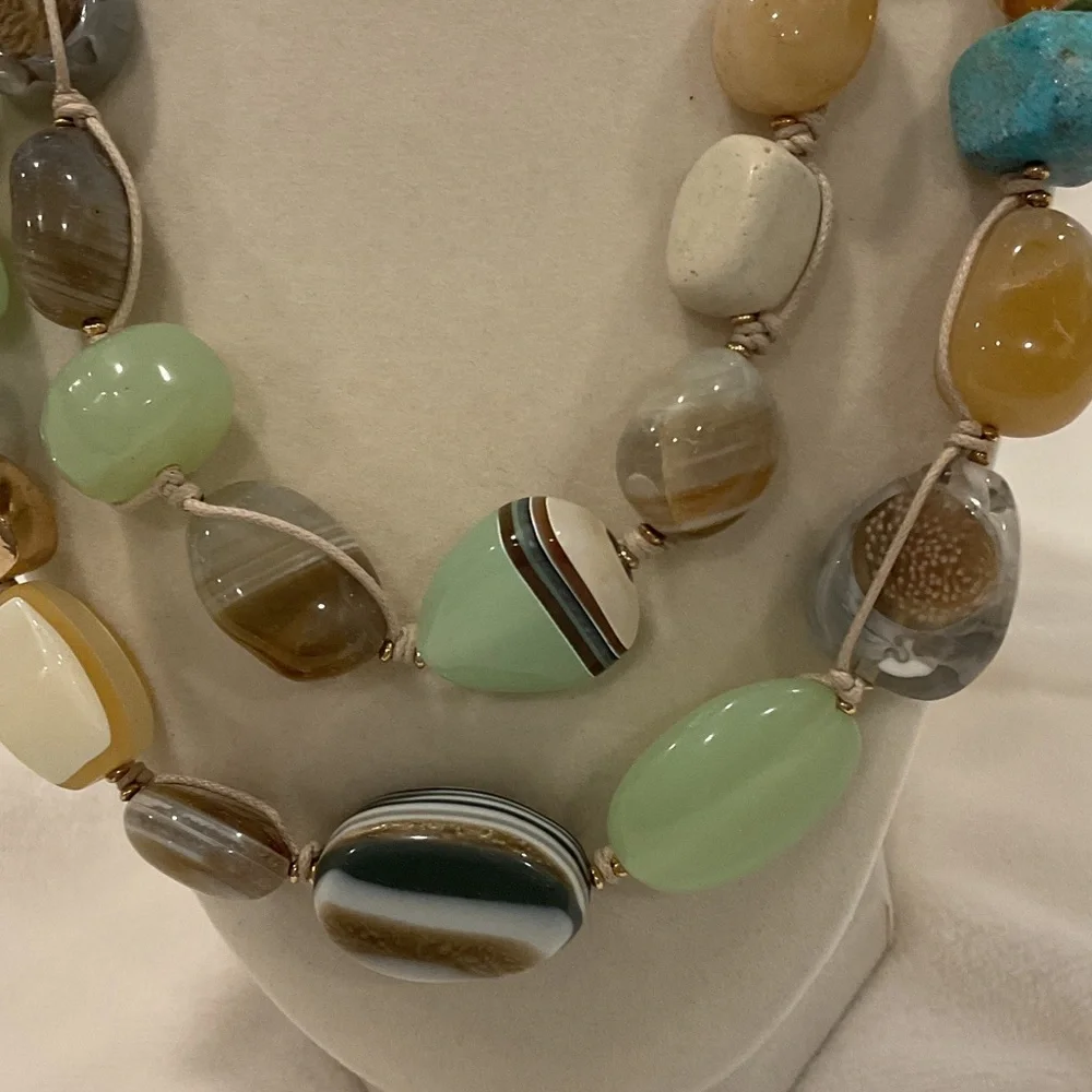 Chico's Earthy Tones Beaded Necklace - Picture 4 of 6